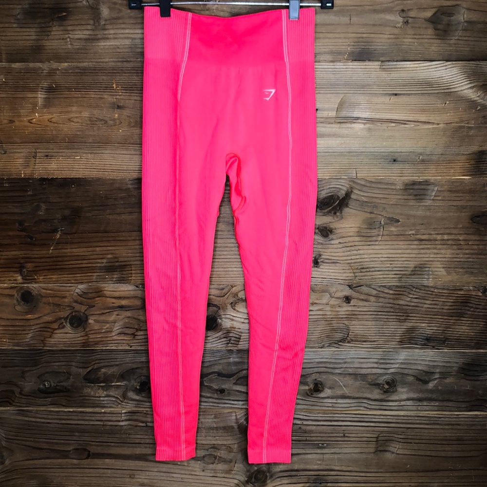 Gymshark ultra seemless legging electric pink orange - size 6?